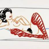 Tom Wesselmann - Fast Sketch Red stocking Nude