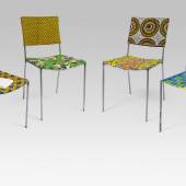Franz West, 6 Stühle aus drei Editionen („Kodu-Stuhl“, 1999; „Der FICKER I“, 2005; „Onkel-Stuhl“, 2006), Stahl und Textilbänder, H ca 84 cm, Schätzpreis pro Stuhl: € 10.000-20.000