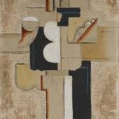 Willi Baumeister, Skizze zu Figurenbild (Der Maler), 1923, Öl und Sand auf Leinwand, 65 x 46,5 cm © VG Bild-Kunst, Bonn 2019 Erworben mit Unterstützung von: Kulturstiftung der Länder; Ernst von Siemens Kunststiftung; Sparkassen-Kulturfonds des Deutschen Sparkassen- und Giroverbandes; Sparkassenverband Saar; Staatskanzlei des Saarlandes  