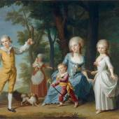 Johann Melchior Wyrsch, Porträt der Kinder de Bauffremont, 1782, Öl auf Leinwand, Kunstmuseum Luzern, Depositum der Bernhard Eglin-Stiftung