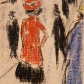 Ernst Ludwig Kirchner, Strassenszene mit Dame in Rot, 1910, Sammlung Altonaer Museum