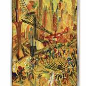Yun Gee, Wheels: Industrial New York, 1932, oil on canvas, 214 x 122 cm Est. HK$80million – 120million/ US$10million – 15million