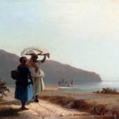 Camille P issarro: Zwei Frauen am Meer in ein Gespräch vertieft, St. Th omas, 1856 © National Gallery of Art, Washin gton