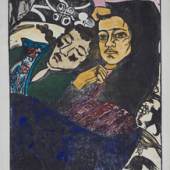 Erich Heckel, Zwei Ruhende, 1931, Feder über Bleistift auf gelblich-weißem Papier, 55,0 x 38,3 cm, Düsseldorf, Museum Kunstpalast, Foto: Horst Kolberg, Neuss