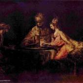 Rembrandts, Das Gemälde Ahasver und Haman beim Fest von Esther ist der Kunst-Epoche Barock zugeordnet. Quelle: www.oel-bild.de 
