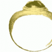 <p>Ring Gold, mit Glasimitation eines Topas </p>