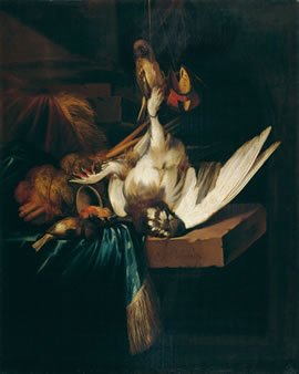 Jan Baptist Weenix d.Ä. Totes Geflügel auf einem Steintisch