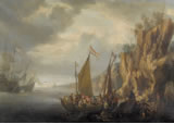 Jan I Peeters „Felsige Küstenpartie mit Schiffen“