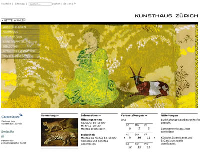 Kunsthaus Zürich mit neuer Website