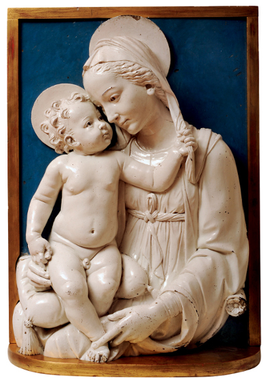 Andrea della Robbia Maria mit dem Kind, um 1470/80 70 cm x 50 cm, Glasierte Terrakotta Museum für Kunst und Gewerbe Hamburg Foto: Hiltmann/Rowinski/Torneberg
