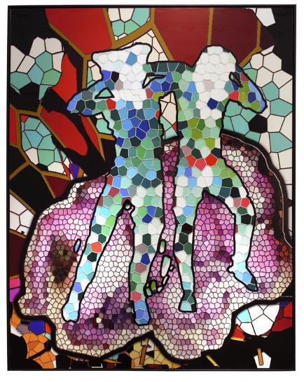 Daniele Buetti, oh boy oh boy IV, 2010, acrylic glass mosaic, 180 x 140 cm   