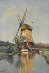 Paul Joseph Constantin Gabriël „Windmühle bei einem Kanal“ 