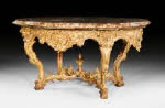 PRUNK-MITTELTISCH, sog. «table de chasse», Louis XV, mit Etiketten des NEUEN PALAIS POTSDAM 