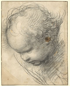 Raffael  Kopf eines Cherubs