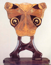 Stuhl mit Pfauenauge Jean-Charles Spindler, St. Léonard Entwurf 1902