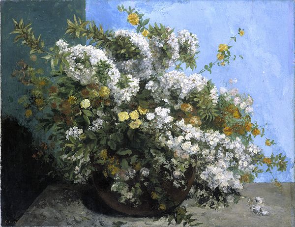 Gustave Courbet (1819 -1877), Blütenzweige und Blumen, 1855