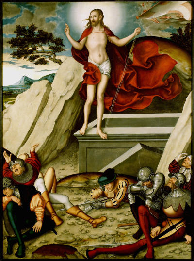 Lucas Cranach d. Ä., Auferstehung Christi, 1537. Aus dem Passionszyklus für die Berliner Domkirche.  © SPSG