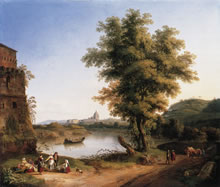 Jakob Philipp Hackert (1737-1807) Blick auf S. Peter in Rom, 1777