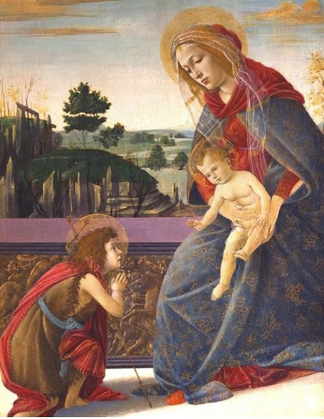  Alessandro Felipepi di Mariano di Vanni, called Sandro Botticelli (Florence, 1444/5 – 1510) Madonna and Child with the Infant Saint John tempera on panel 18 ¾ x 15in. (47.6 x 38.1cm.)  circa 1493-5  Formlerly in the collection of John D. Rockefeller Jr. PRICE – US$15 MILLION 