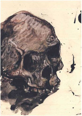 o.T., 1998, Gouache, Pastell und Tusche auf Papier, 35 x 24,9 cm 